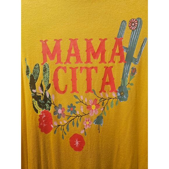 Mamacita Spanish mama yellow tee flowers floral t-shirt! - Picture 3 of 5